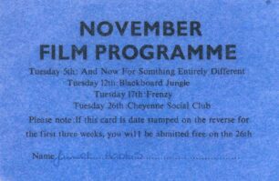 November Film Programme ticket