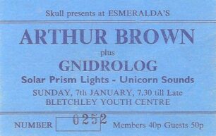 Esmeralda's - Arthur Brown ticket