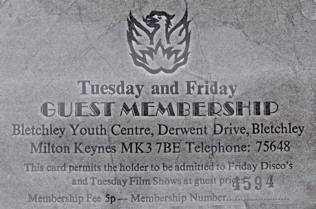 Bletchley Youth Centre, guest card 3