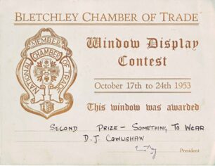 Shop Window Display 2nd prize award