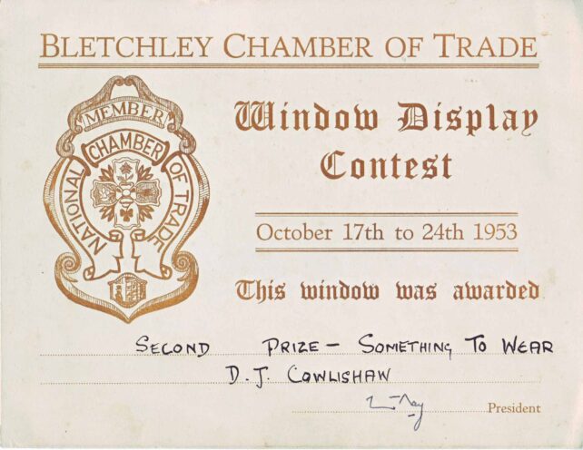 Shop Window Display 2nd prize award