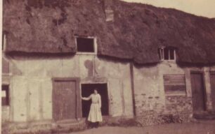 Grandma Cowlishaw at thatched cottage