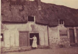 Grandma Cowlishaw at thatched cottage