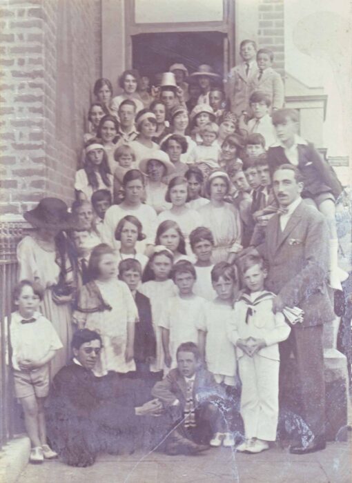 School group of children with Head Teacher