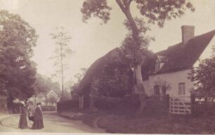 Postcard of village scene
