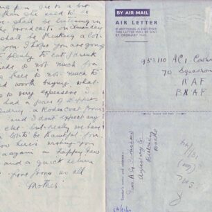 Air Mail letter written on 12 Dec 1943 from Mother