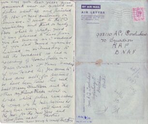 Air Mail letter written on 29 Dec 1943 from Mother