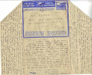 Air Mail letter card written on 6 Aug 1944 from Eileen