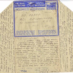 Air Mail letter card written on 6 Aug 1944 from Eileen