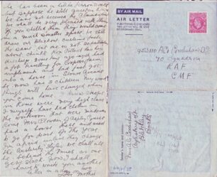 Air Mail letter written on 22 Oct 1944 from Mother