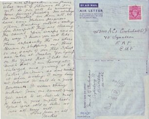 Air Mail letter written on 12 Nov 1944 from Mother