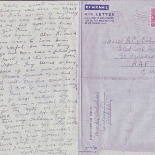 Air Mail letter written on 7 Jan 1945 from Mother