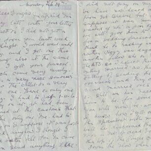 Air Mail letter written on 19 Feb 1945 from Mother