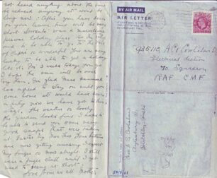 Air Mail letter written on 15 Apr 1945 from Mother