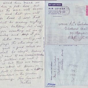 Air Mail letter written on 22 Apr 1945 from Mother