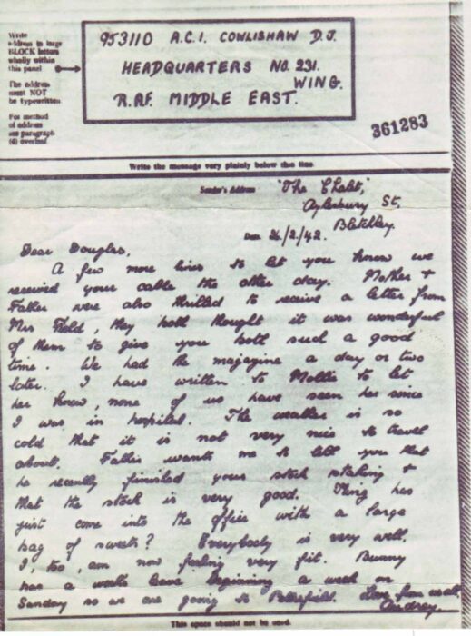Airgraph written on 26 Feb 1942 from Audrey