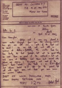 Airgraph written on 21 Apr 1942 from Gladys and Bert