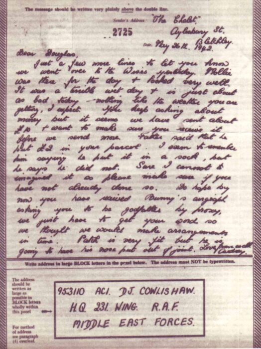 Airgraph written on 26 May 1942 from Audrey