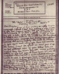Airgraph written on 5 Mar 1943 from Aunt Win