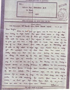 Airgraph written on 14 May 1943 from A. E. Cowlishaw