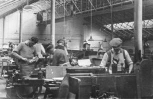 Employees at The Works in the pattern shop