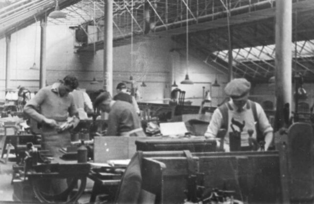 Employees at The Works in the pattern shop