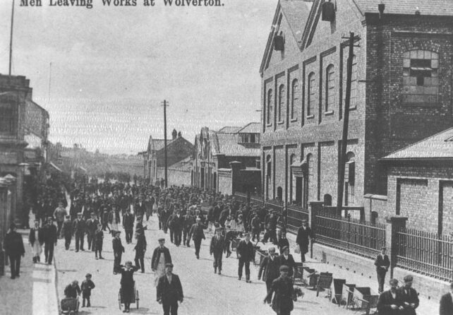 Men leaving The Works