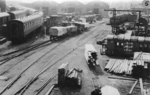 View of yard towards Timber sheds