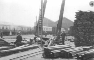 The yard, looking towards lifting shop