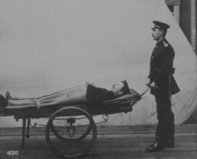 Ambulance stretcher on Litter
