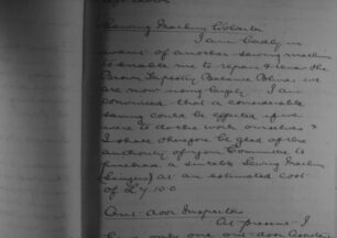 The Works log book, Repair to sewing machine