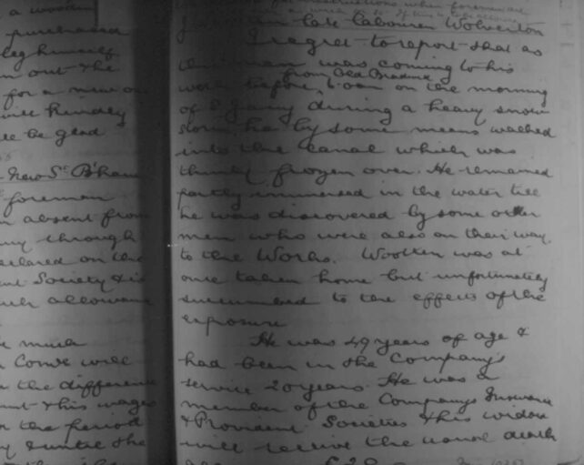 Extract from The Works Log Book
