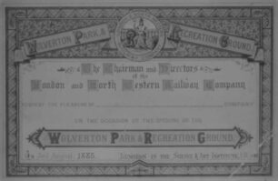 Invitation to opening of park and recreation ground 1885
