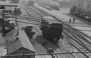 Wolverton Works, exterior, shutter on tracks