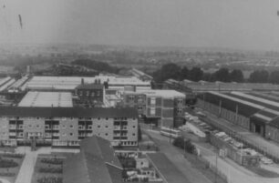 View from the flats, looking north at The Works and the Little Streets