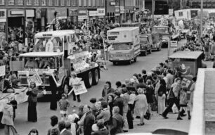 Bletchley Carnival parade on Queensway, 1970s