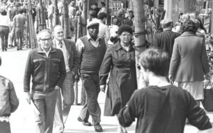 Shoppers on Queensway, 22 April 1982