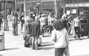 Shoppers on Queensway, 22 April 1982