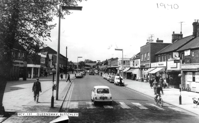 Queensway, Bletchley, looking south 1970
