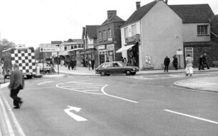 Queensway - Princes Way, Bletchley, junction looking south 1973