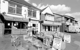 Sunats Kebab House & Magpie second-hand furniture, Queensway 10-9-2002