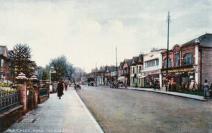 Colourised view of Bletchey Road/Queensway, undated