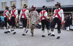 Morris dancers in Stanier Square, 1977