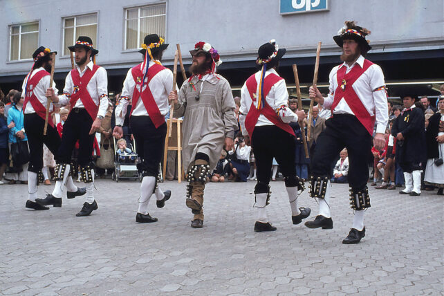 Morris dancers in Stanier Square, 1977