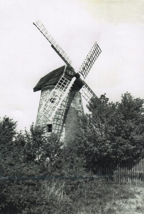 The windmill showing repairs made by Wolverton UDC