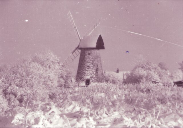 The windmill in the snow