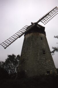 The windmill showing 1967 storm damage