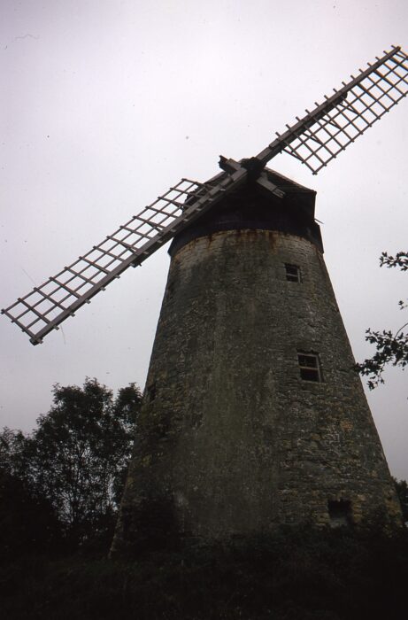 The windmill showing 1967 storm damage