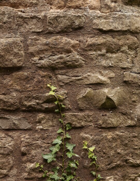 Close-up of stone wall of the windmill
