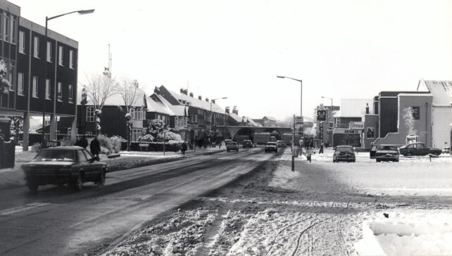 Queensway 1981 looking west towards the market